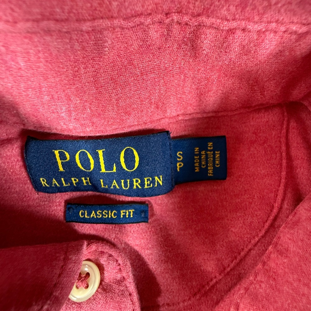 Polo Ralph Lauren Polo Shirt Mens Small Red Long Sleeve Classic Fit Heathered - Picture 2 of 8